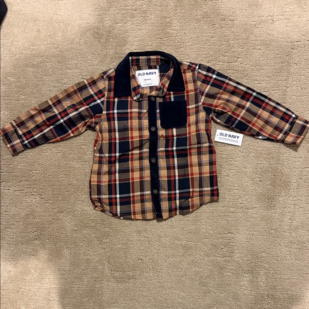 Old Navy Kids Multicolor Plaid Button-Down Shirt